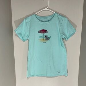Life Is Good Women’s Light Blue Beach Tee. Size M.